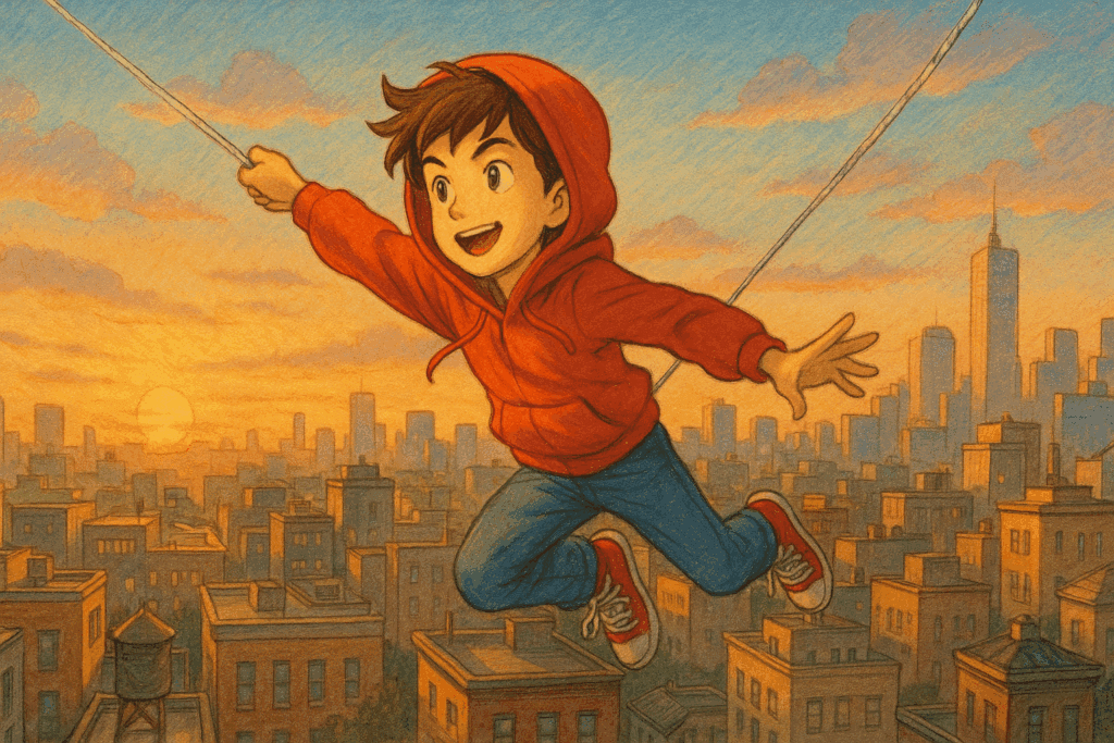 Lucas wird zum Superhelden - illustration zur geschichte